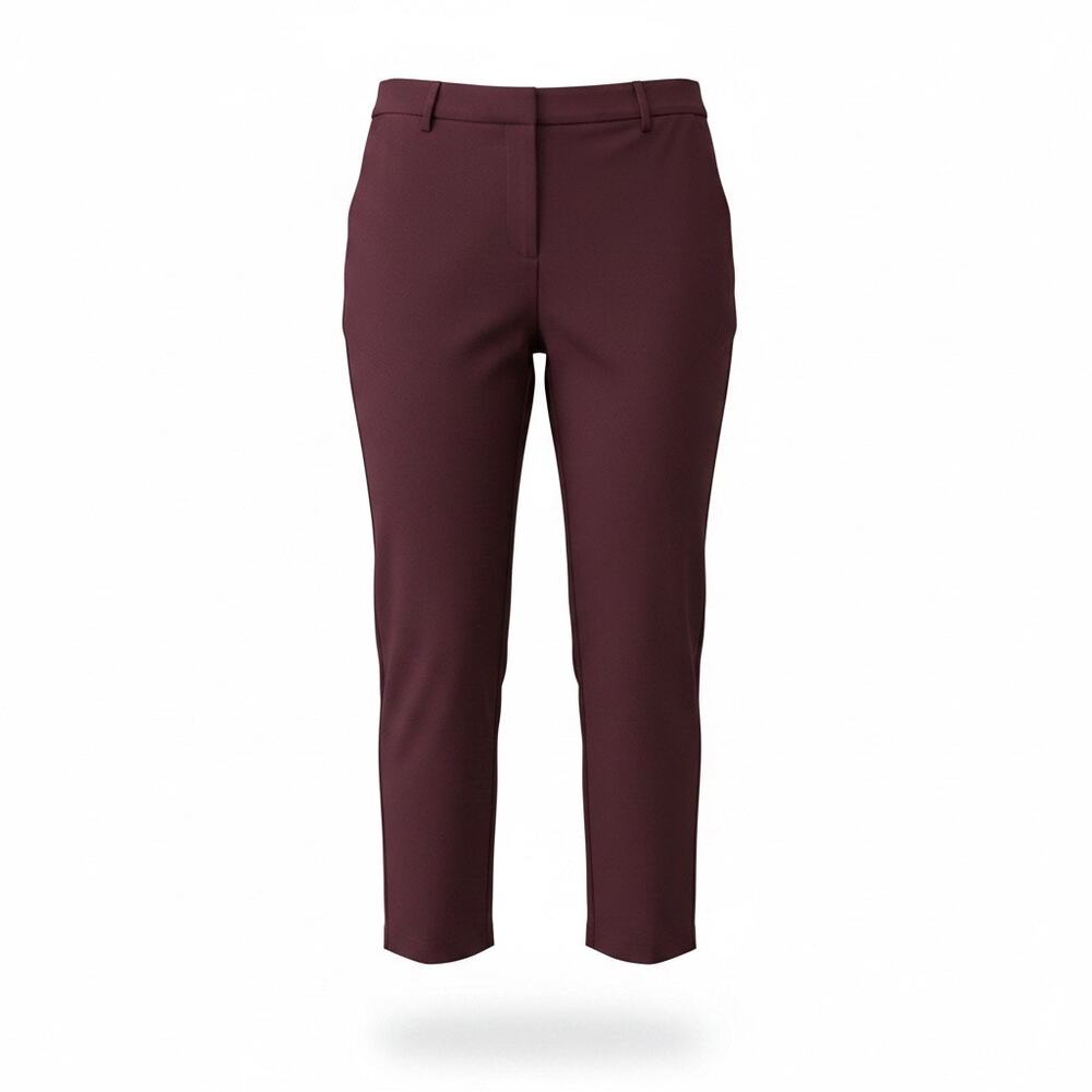 Liz Claiborne Emma Pants Womens 18 Burgundy Ankle Career Stretch Slacks